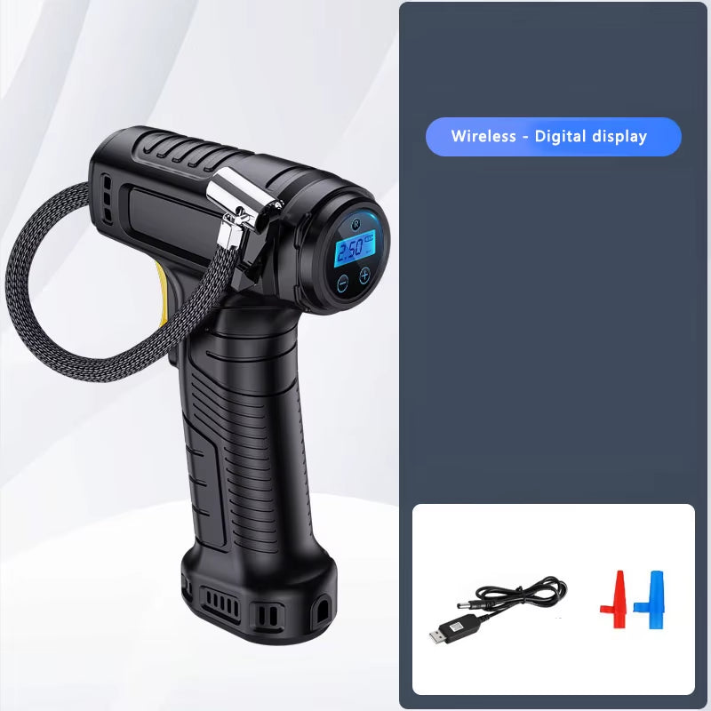 120W Handheld Air Compressor Wireless/ Wired Inflatable Pump Portable Air Pump Tire Inflator Digital for Car Bicycle Balls